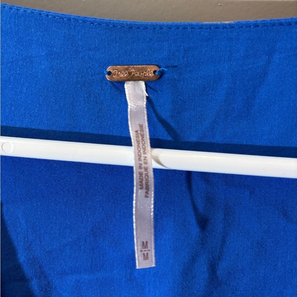 Free People Lilou Floral Bell Sleeve Blue Dress - Picture 2 of 6